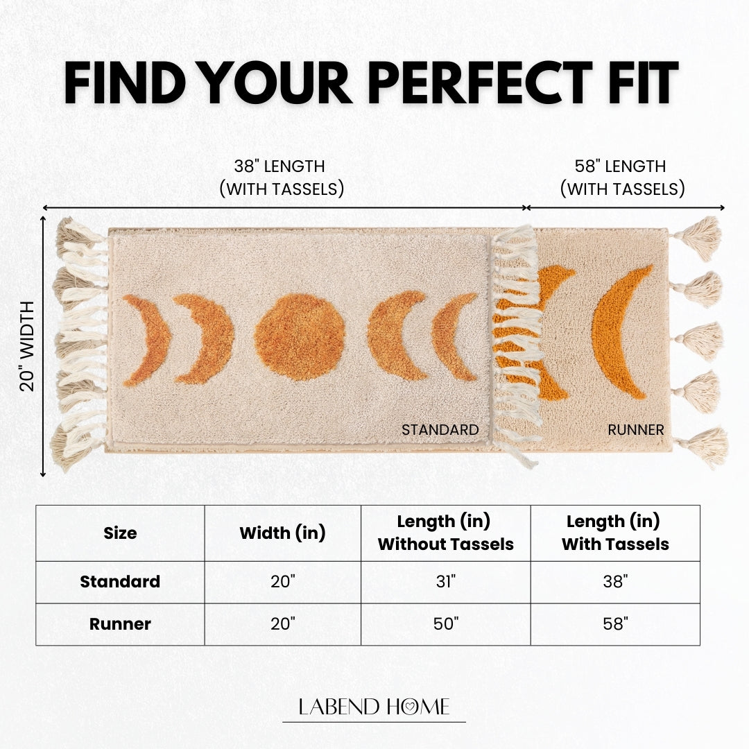 Moon Phase Boho Runner (Small) - Orange Moons