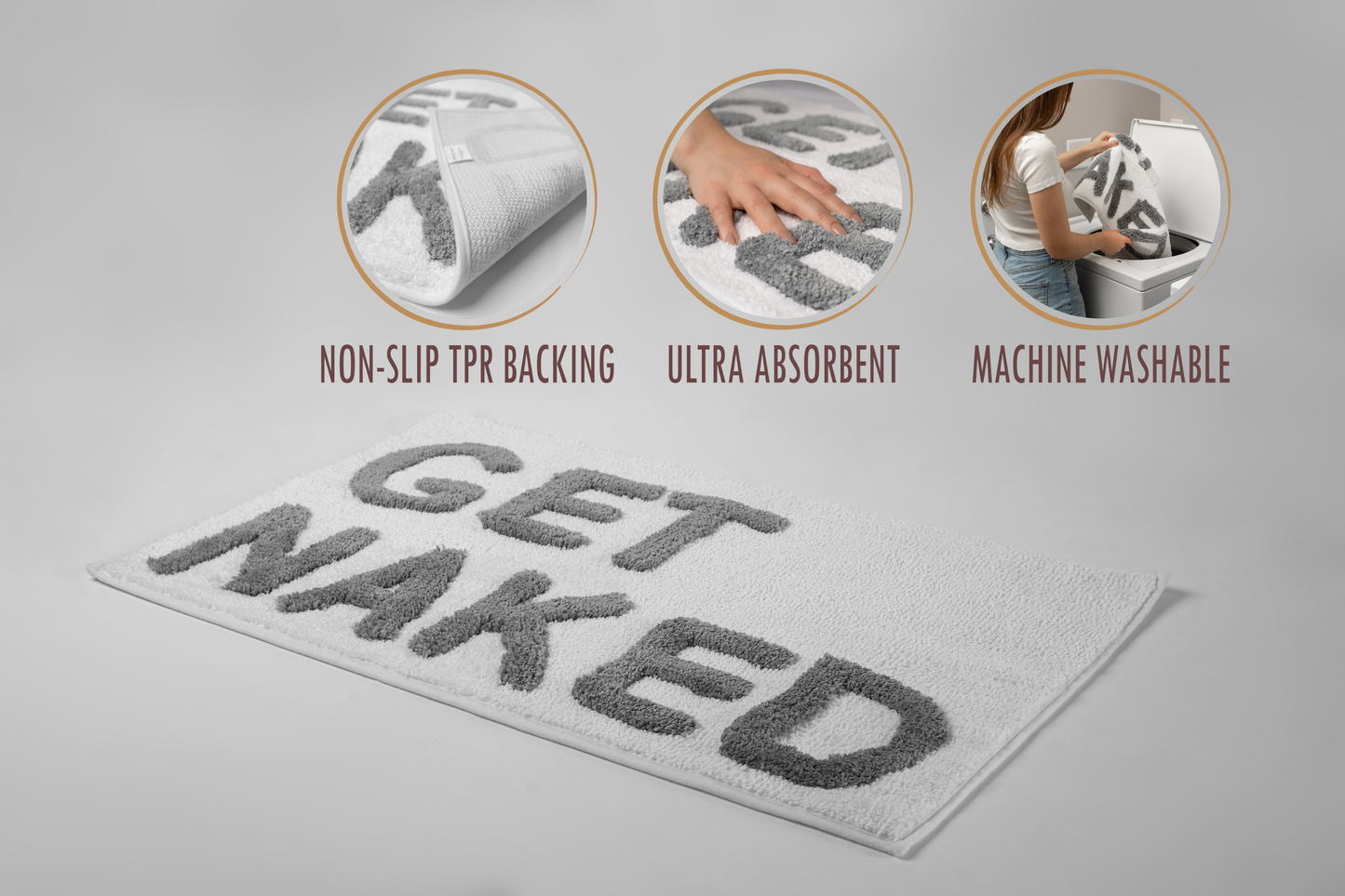 Get naked bath rug
