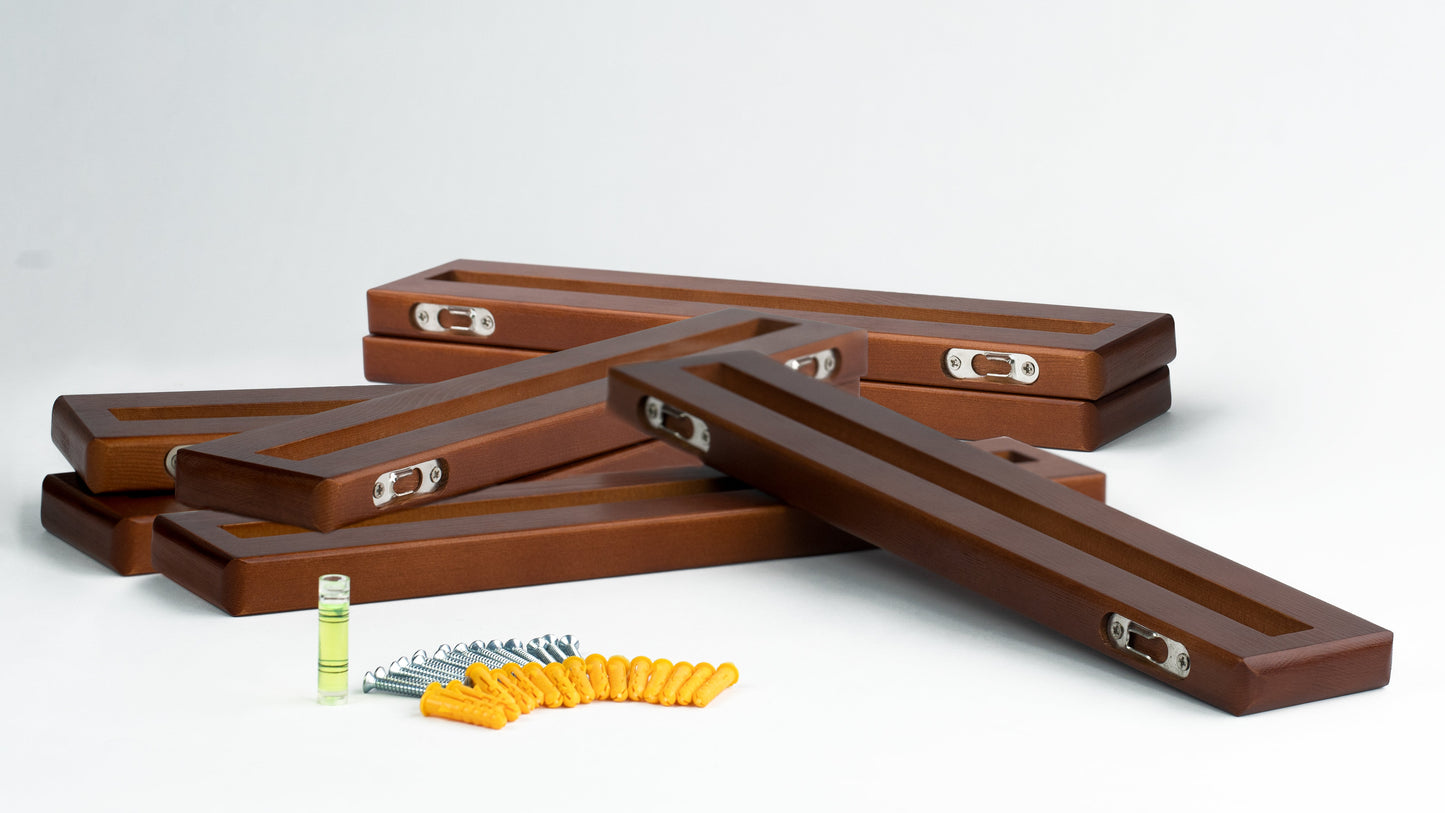 wooden record shelf