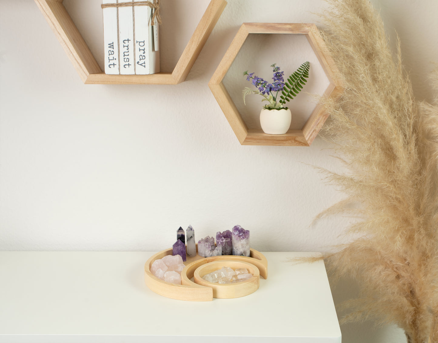 Tray for crystals and stones - boho decor