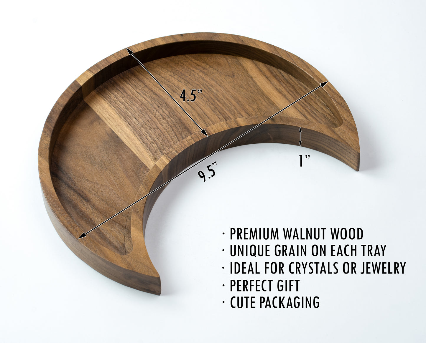 walnut moon tray