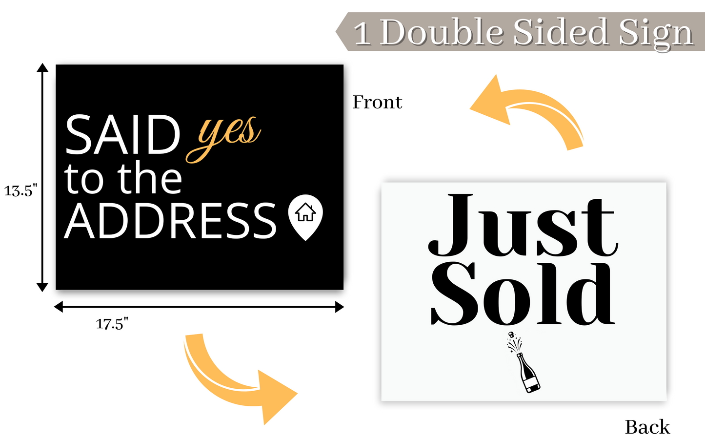 Realtor Closing Bundle — 3 Double-Sided Prop Signs