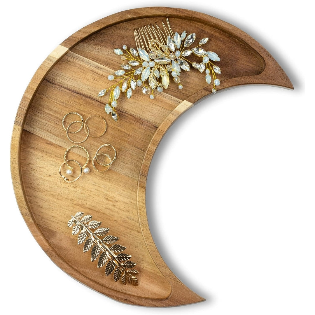 Moon Tray Crystal Holder - Acacia