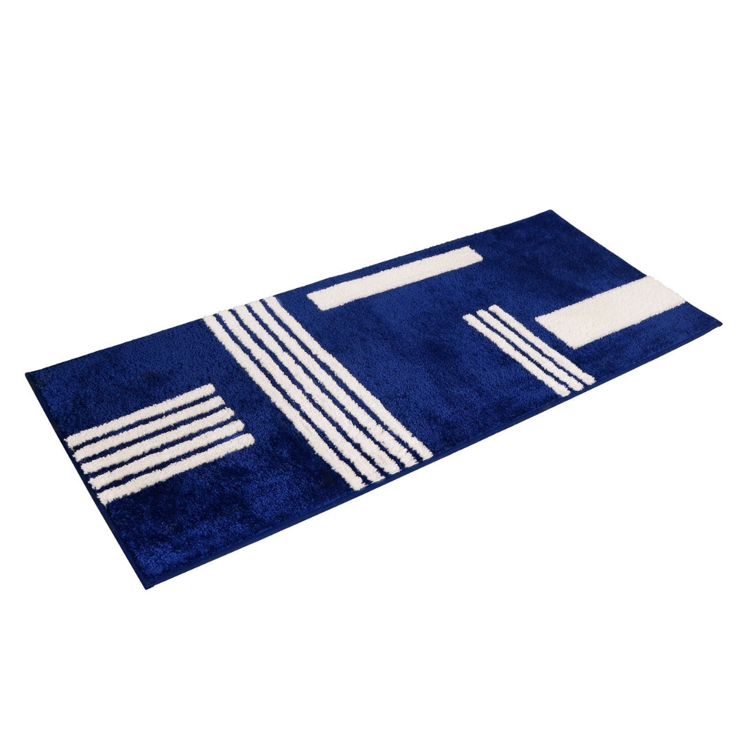 Linea Collection - Large Bath Runner - Royal Blue Base 24" x 59"
