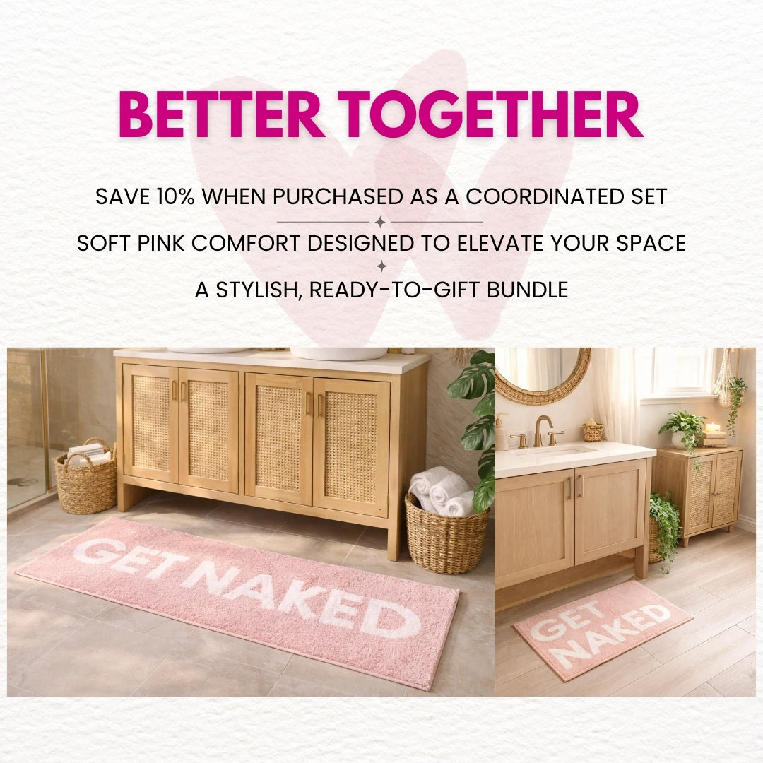 Pink “Get Naked” Bath Mat Bundle