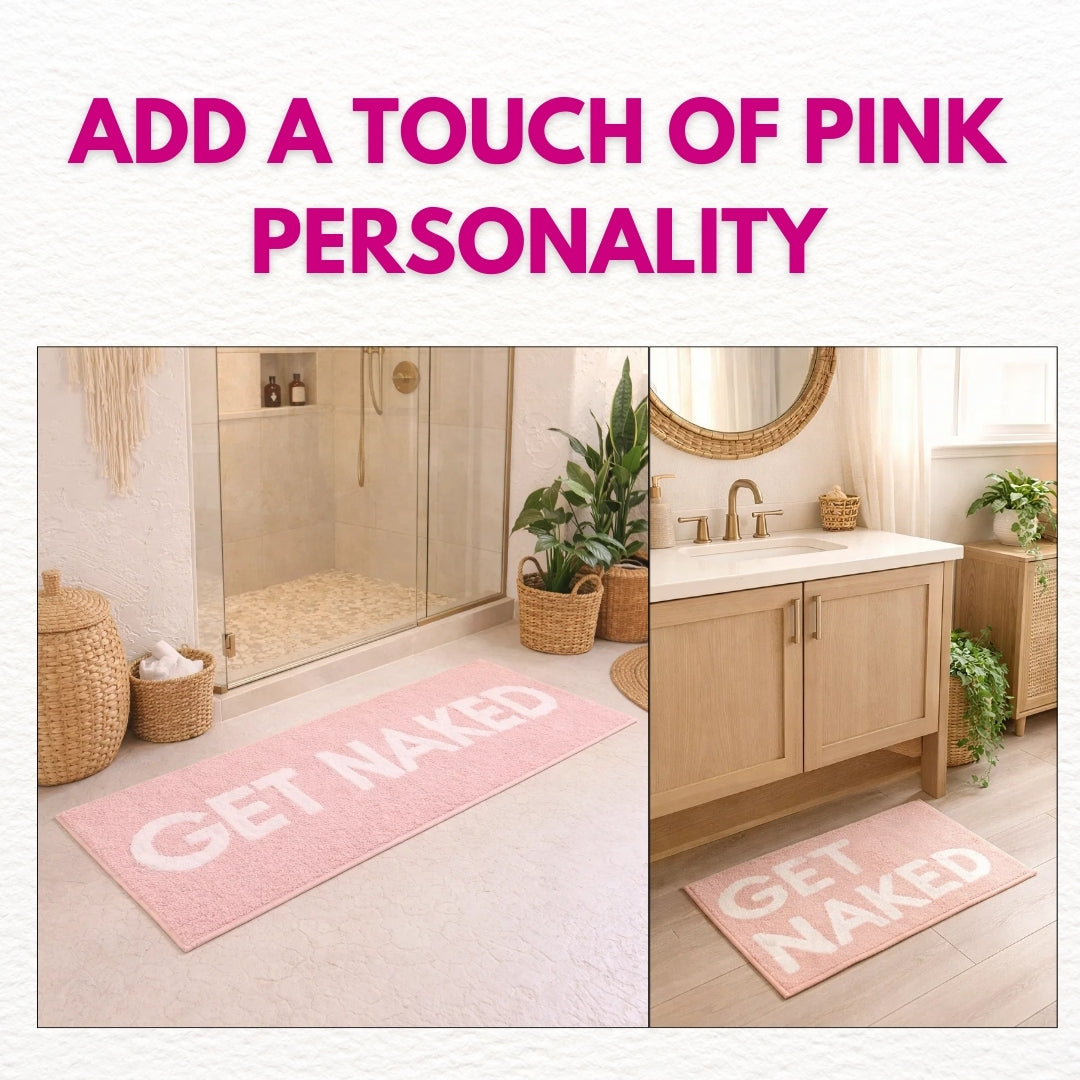 Pink “Get Naked” Bath Mat Bundle
