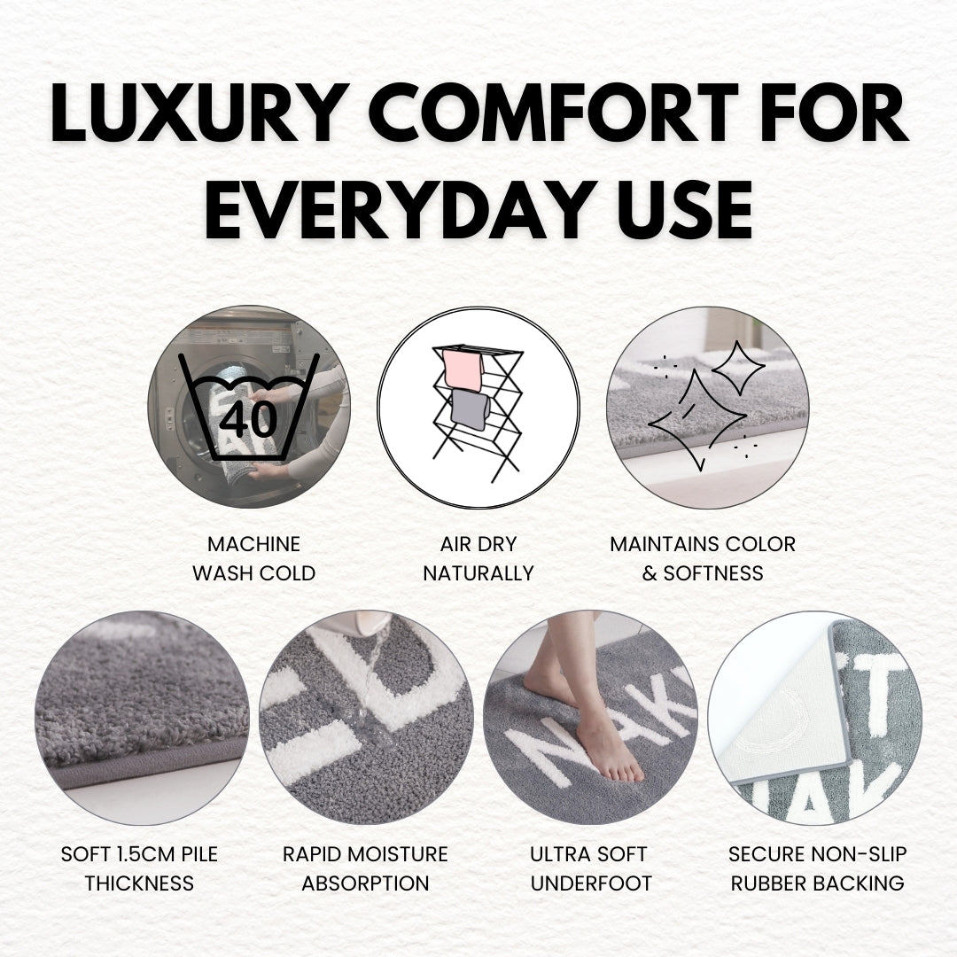 Gray “Get Naked” Bath Mat Bundle