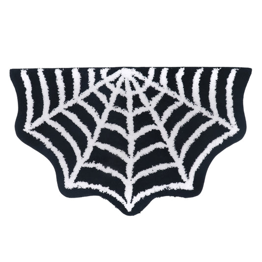 WITTIZA Spider Web Bath Mat Halloween Rug Gothic Spider Rug