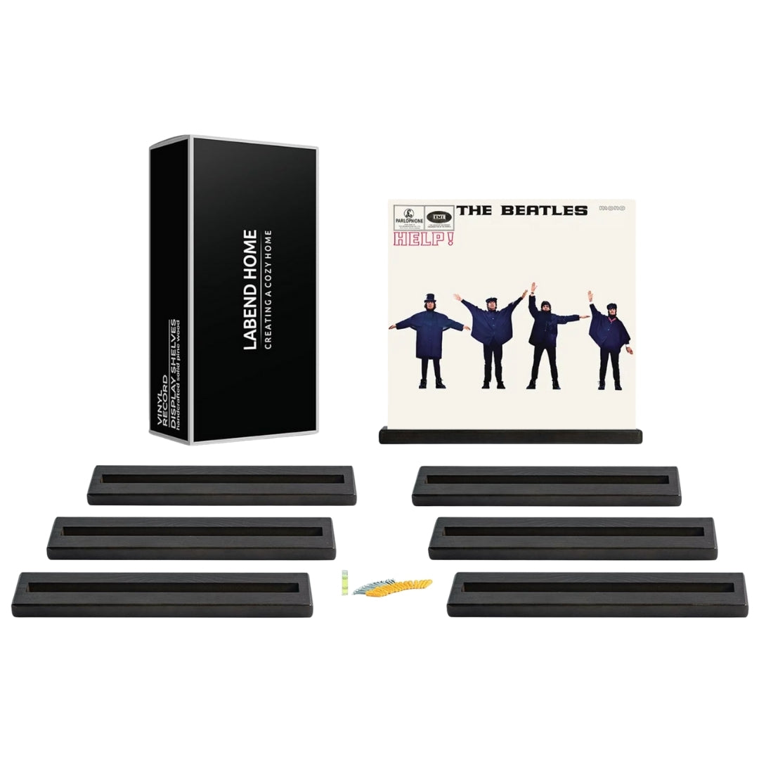 Vinyl Record Shelf Set of 8 - Records Display Shelves (Espresso)