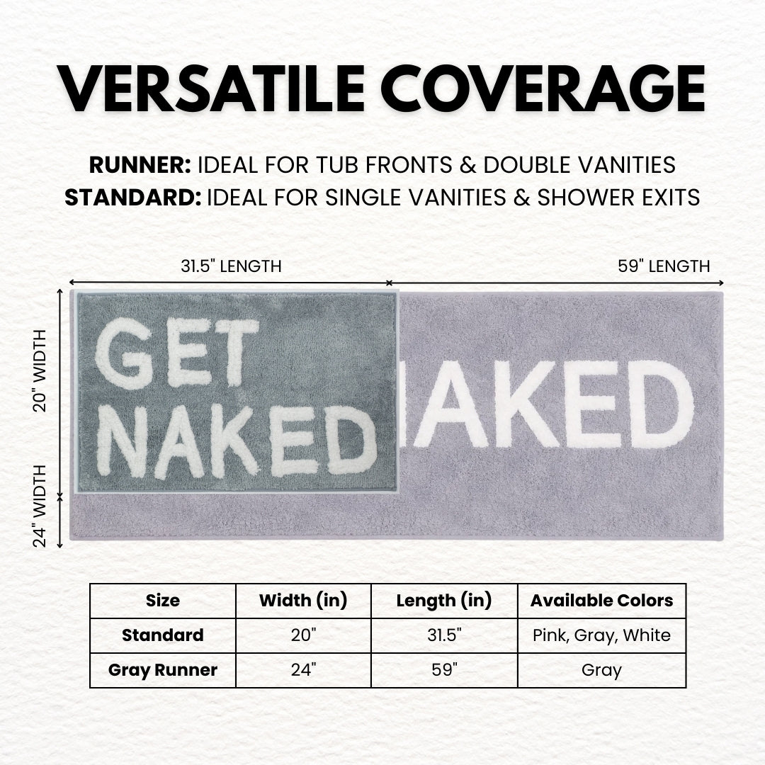 Gray “Get Naked” Bath Mat Bundle