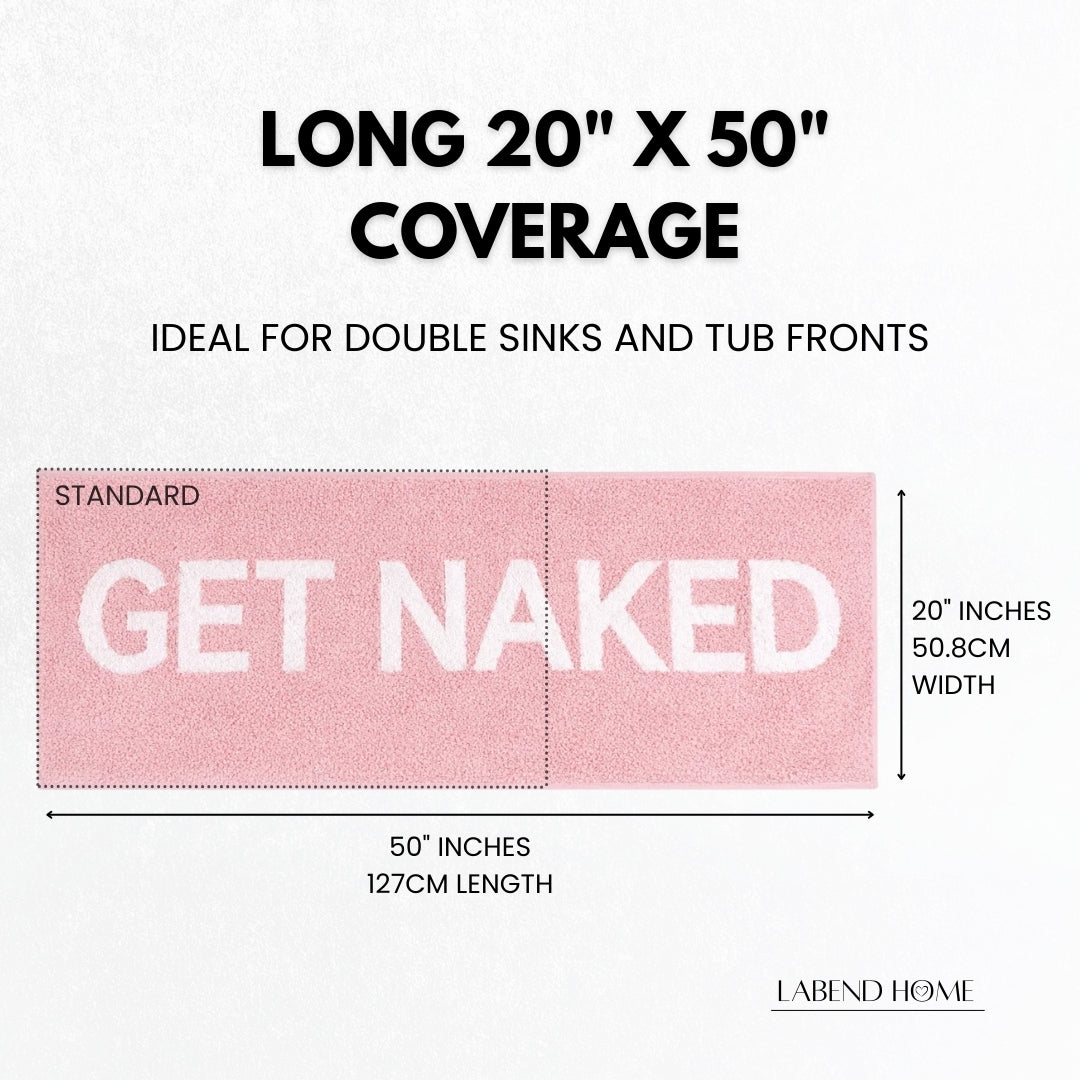 Get Naked Bath Mat Runner - Pink 50" x 20"