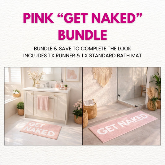 Pink “Get Naked” Bath Mat Bundle
