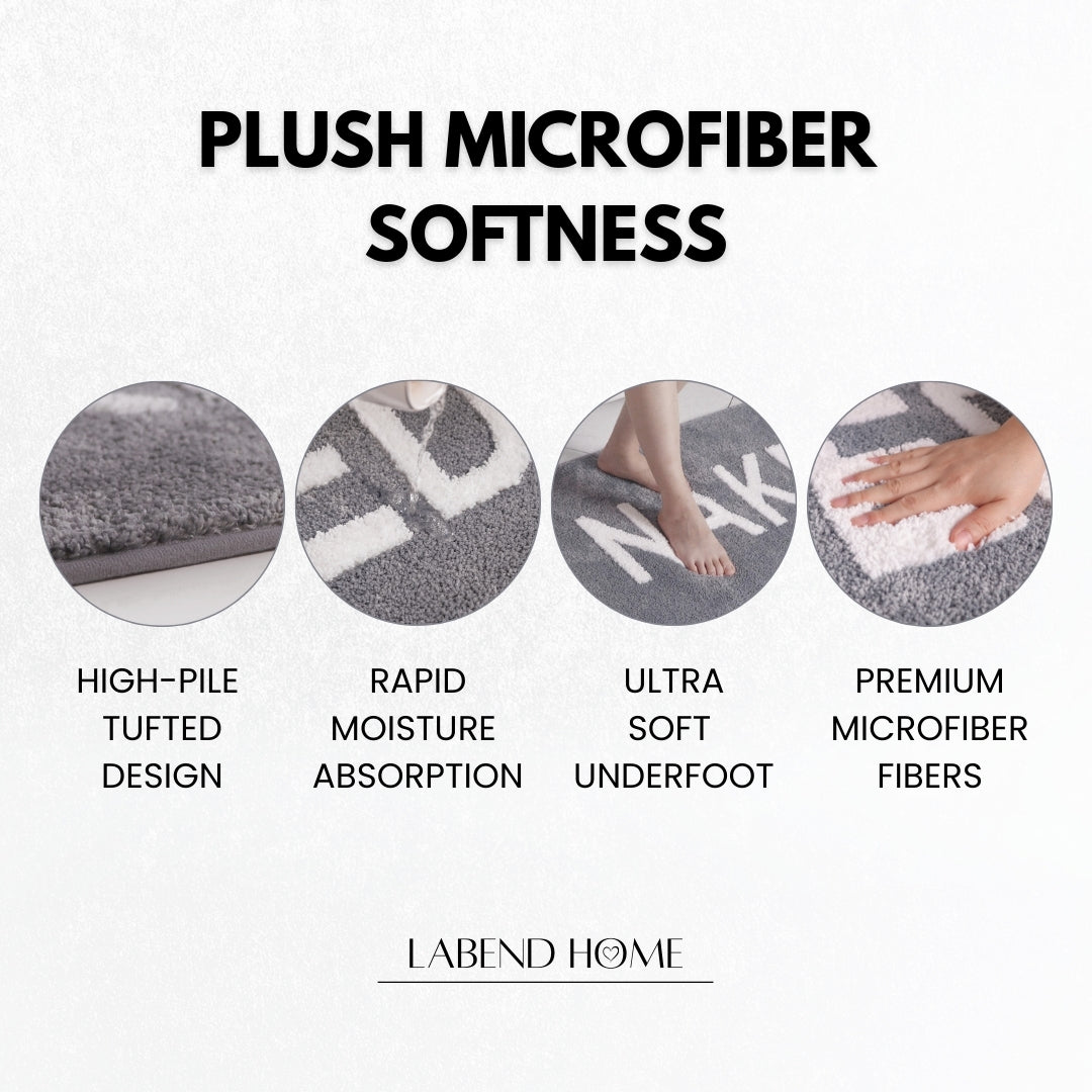 Get Naked Bath Mat Runner - Gray 60" x 24"
