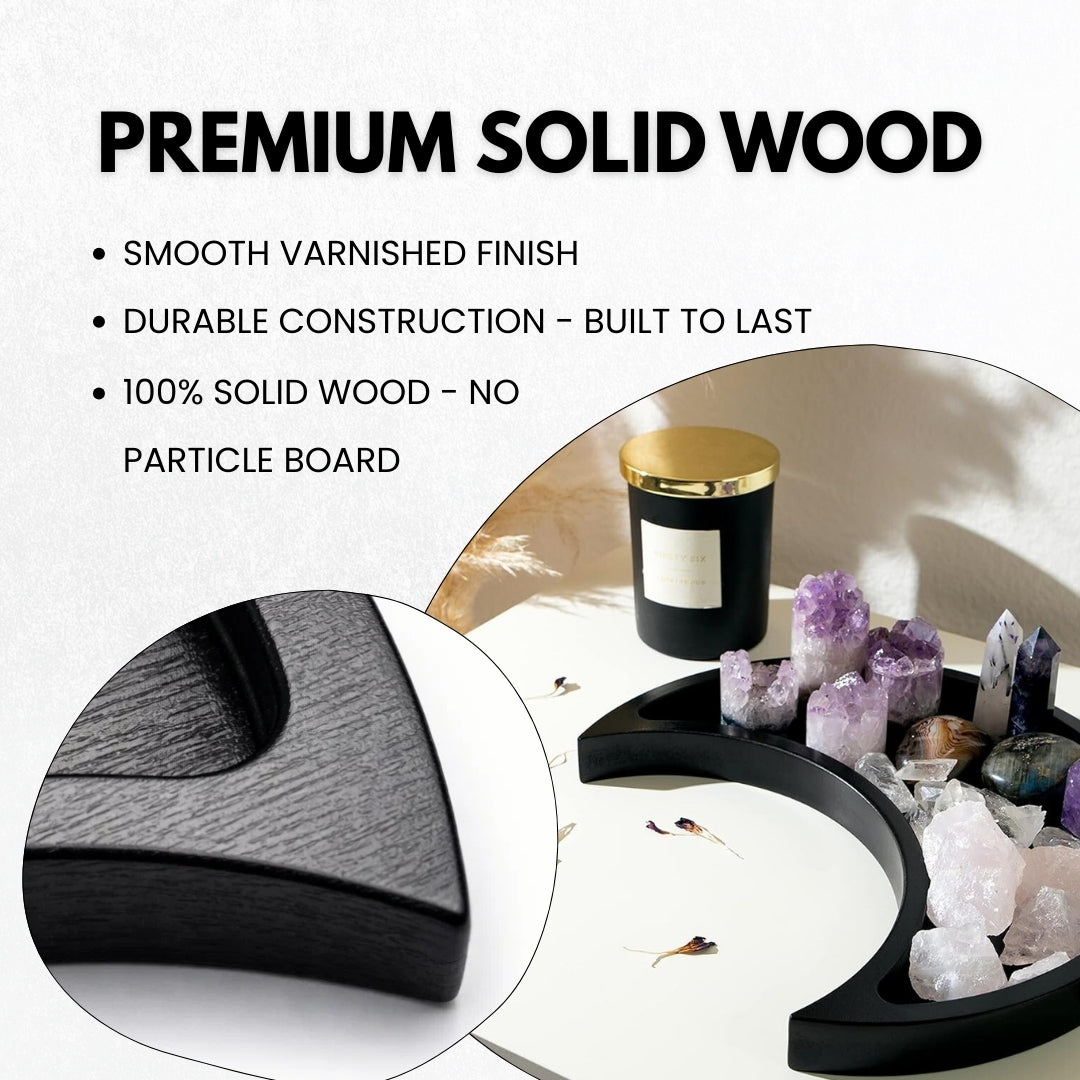 Moon Tray Crystal Holder - Black