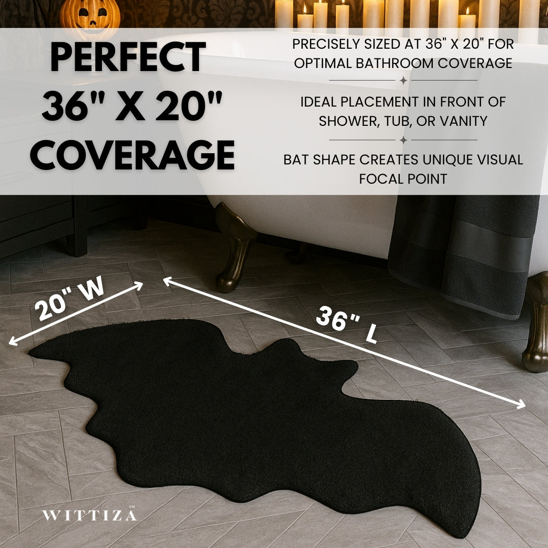 WITTIZA Bat Rug Halloween Bat Bath Mat Gothic Rug