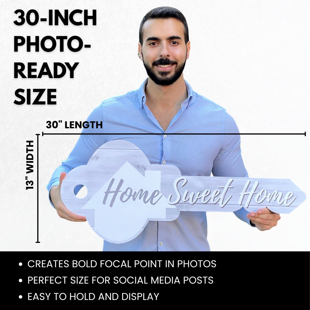 30" Sold Sign Key — Double-Sided Home Sweet Home — Real Estate Photo Prop
