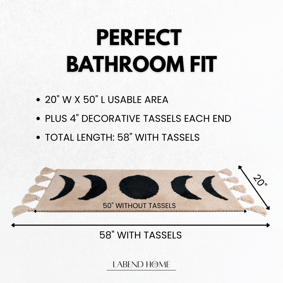 Moon Phase Boho Runner - Black Moons