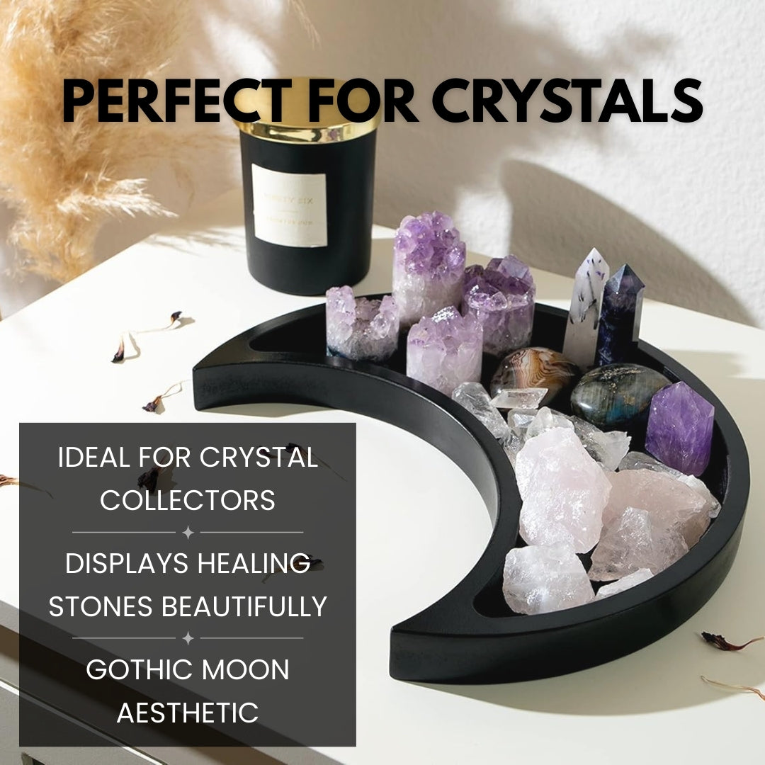 Moon Tray Crystal Holder - Black