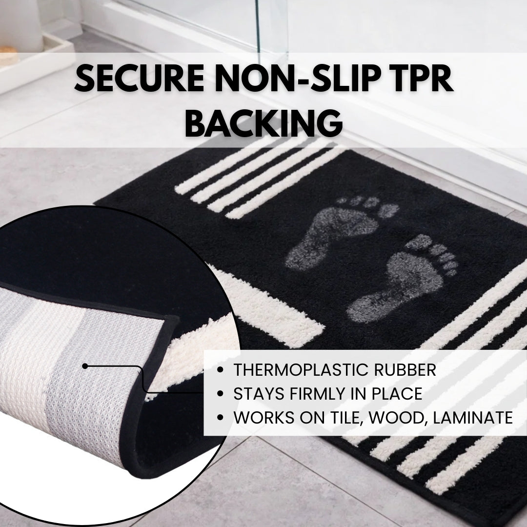 Linea Collection - Bath Mat Standard - Black Base 20” x 31.5”