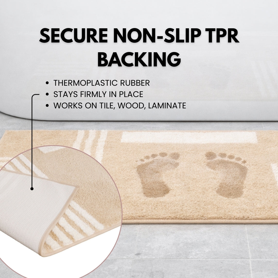 Linea Collection - Large Bath Runner - Natural Base 24" x 59"