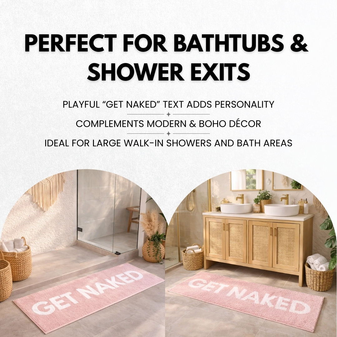 Get Naked Bath Mat Runner - Pink 50" x 20"