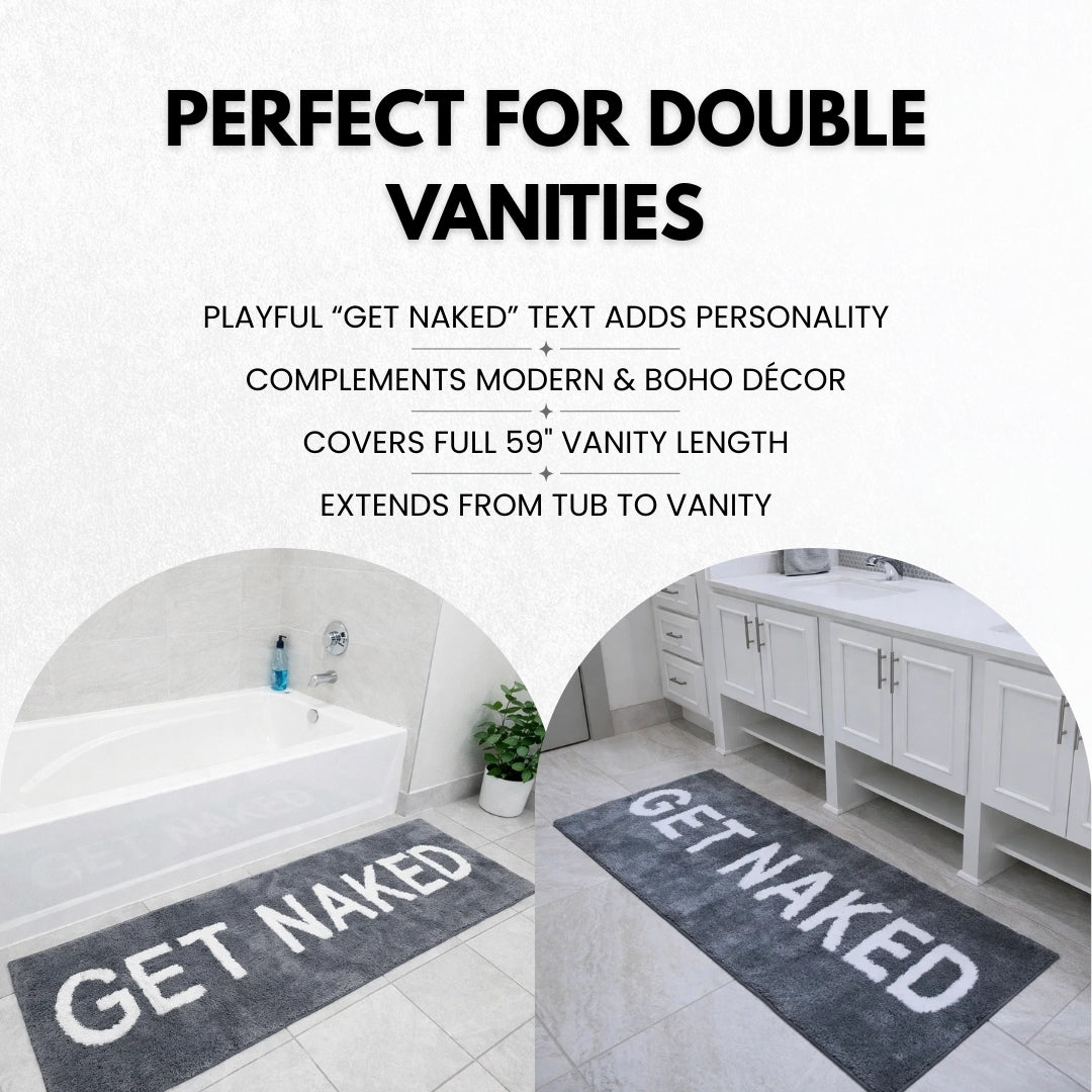 Get Naked Bath Mat Runner - Gray 60" x 24"