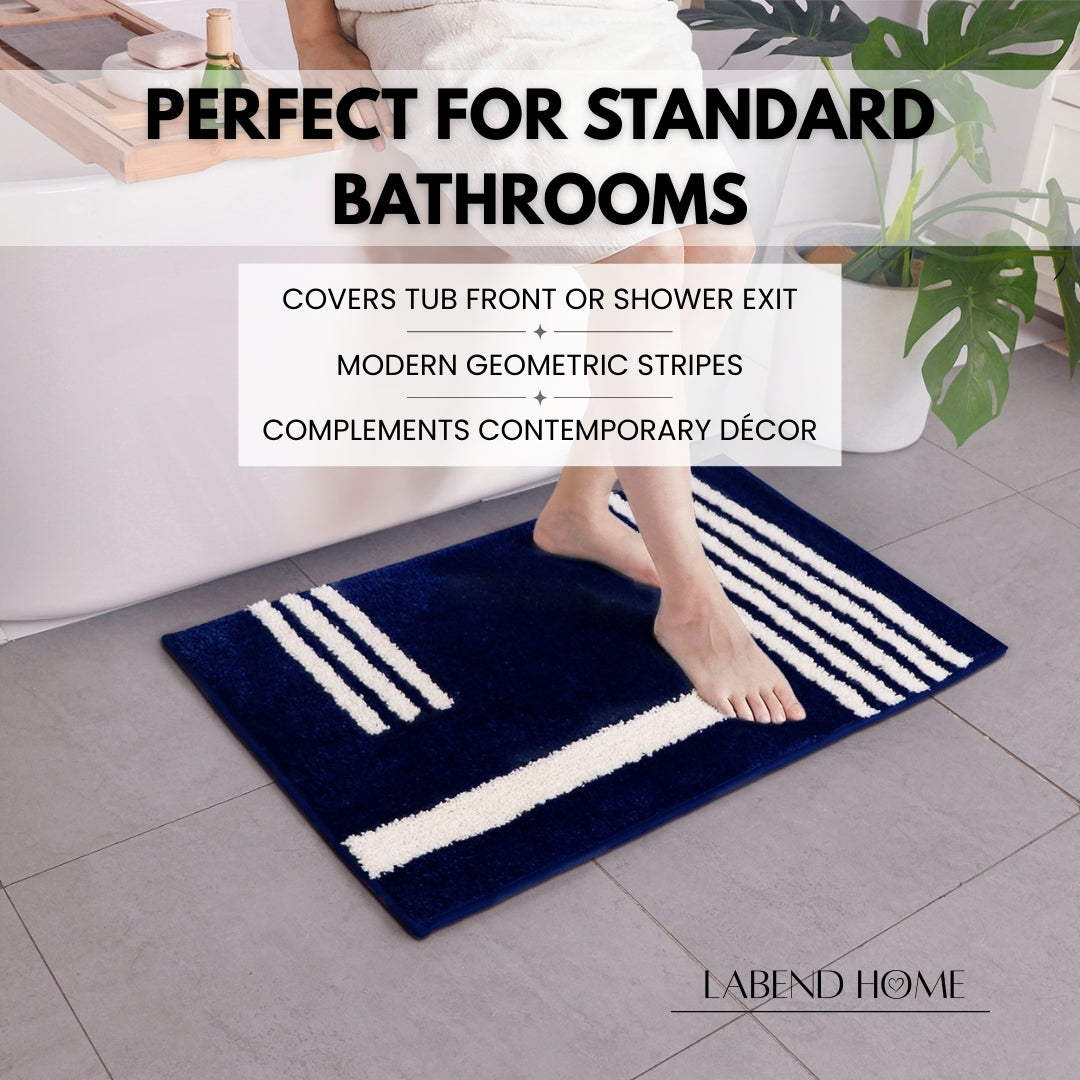 Linea Collection - Bath Mat Standard - Royal Blue Base 20” x 31.5”