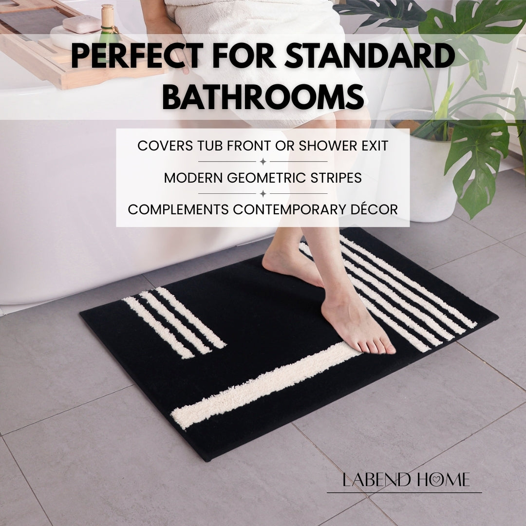Linea Collection - Bath Mat Standard - Black Base 20” x 31.5”