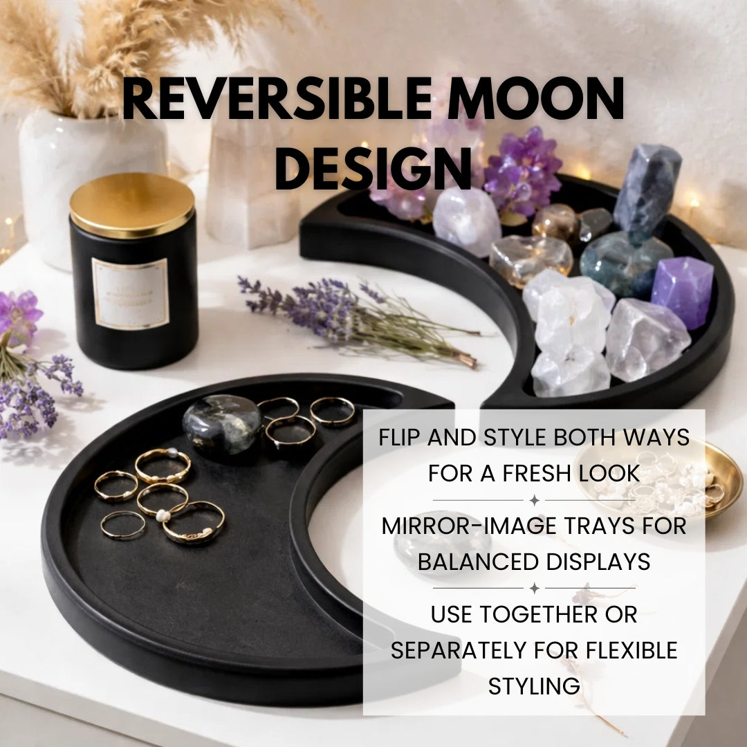 Moon Tray Crystal Holder - Black