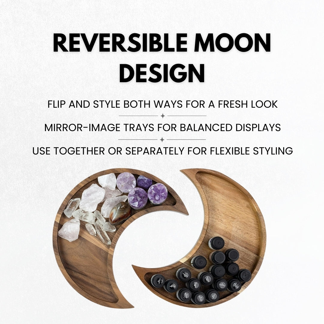 Moon Tray Crystal Holder - Walnut