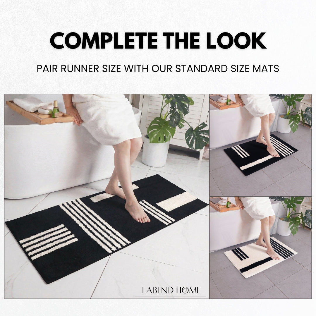 Linea Collection - Bath Mat Standard - Black Base 20” x 31.5”