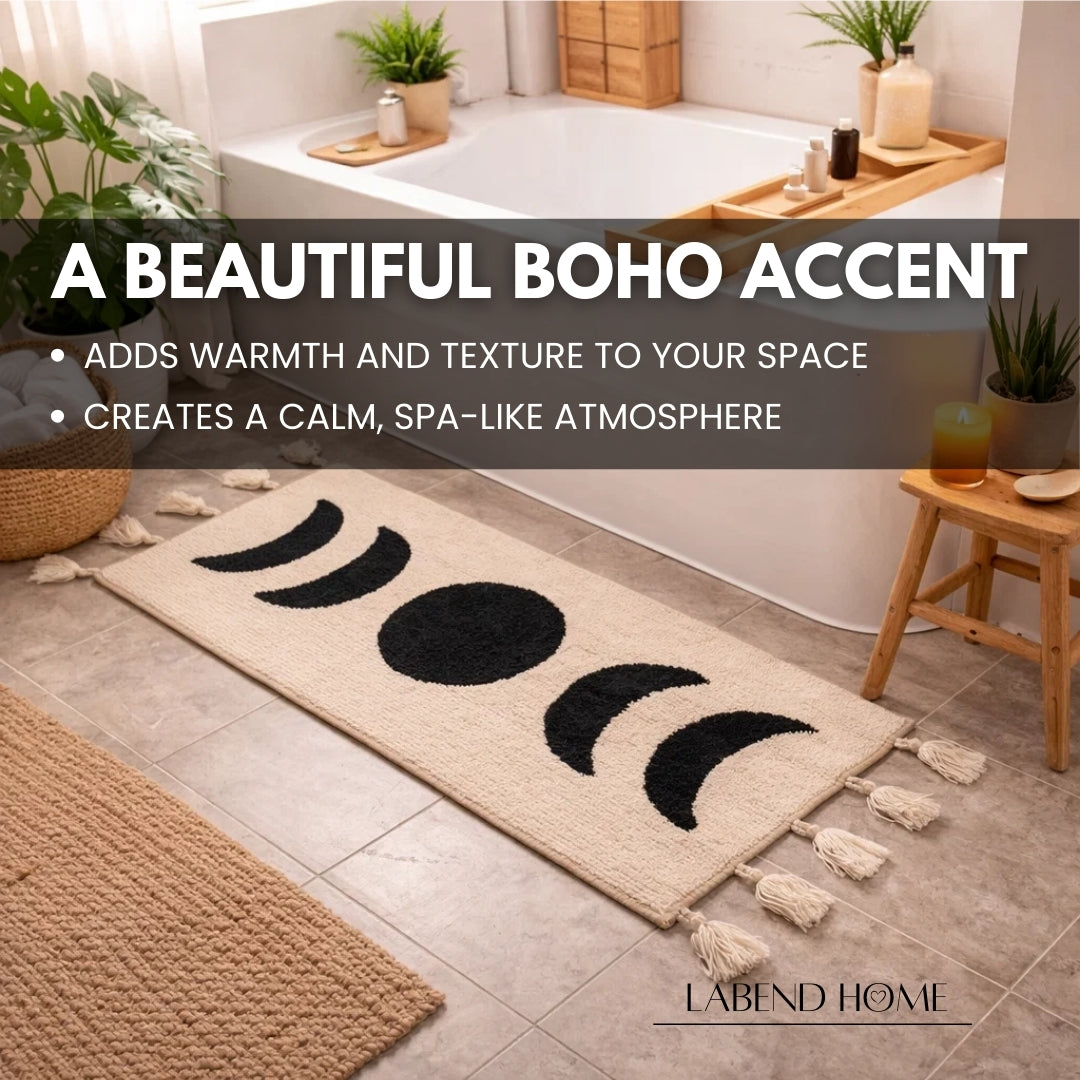 Moon Phase Boho Runner - Black Moons