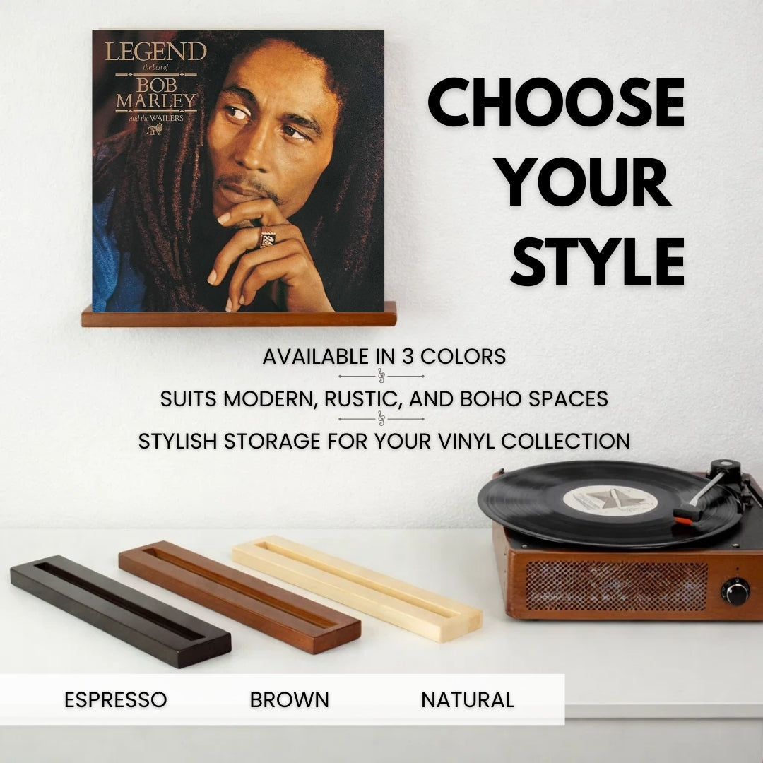 Record Shelves Set of 8 - Records Display Shelves (Natural)