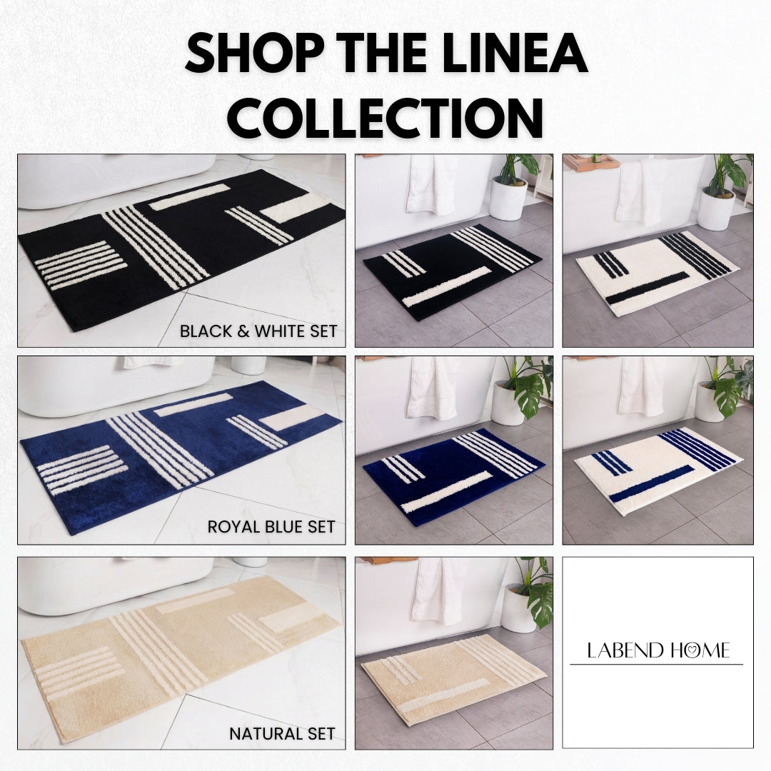 Linea Collection - Bath Mat Standard - Black Base 20” x 31.5”