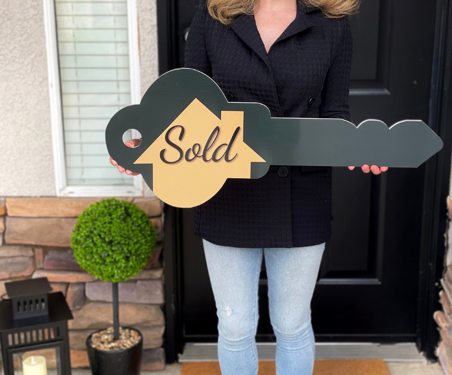 30" Sold Sign Key — Double-Sided Home Sweet Home — Real Estate Photo Prop