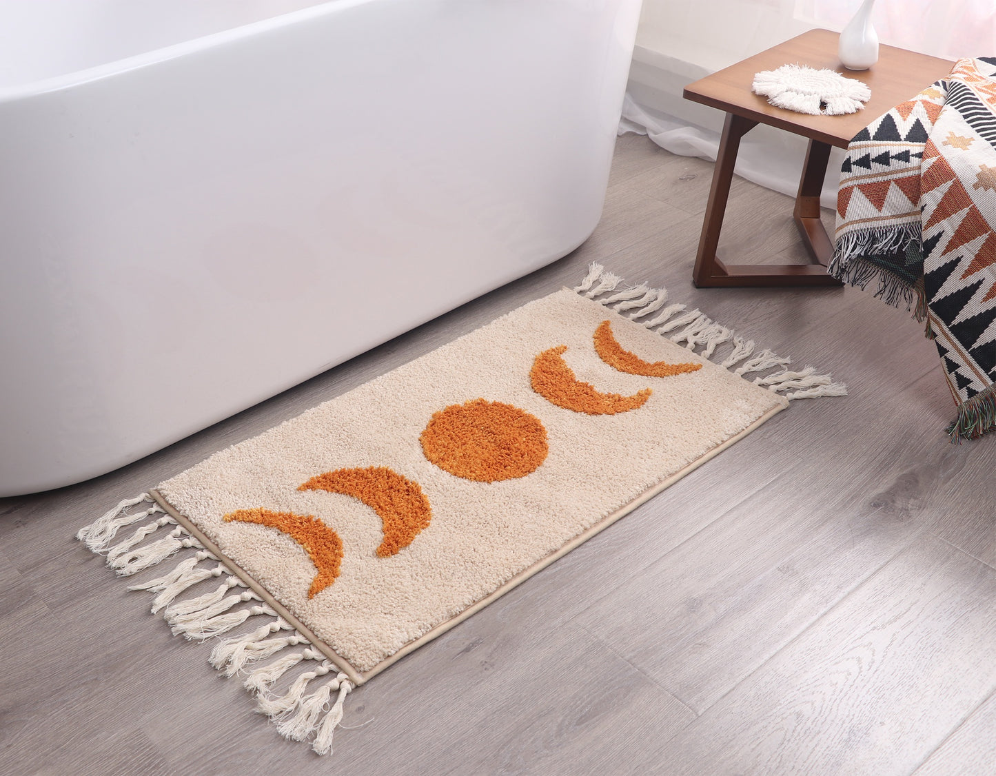 Moon Phase Boho Runner (Small) - Orange Moons