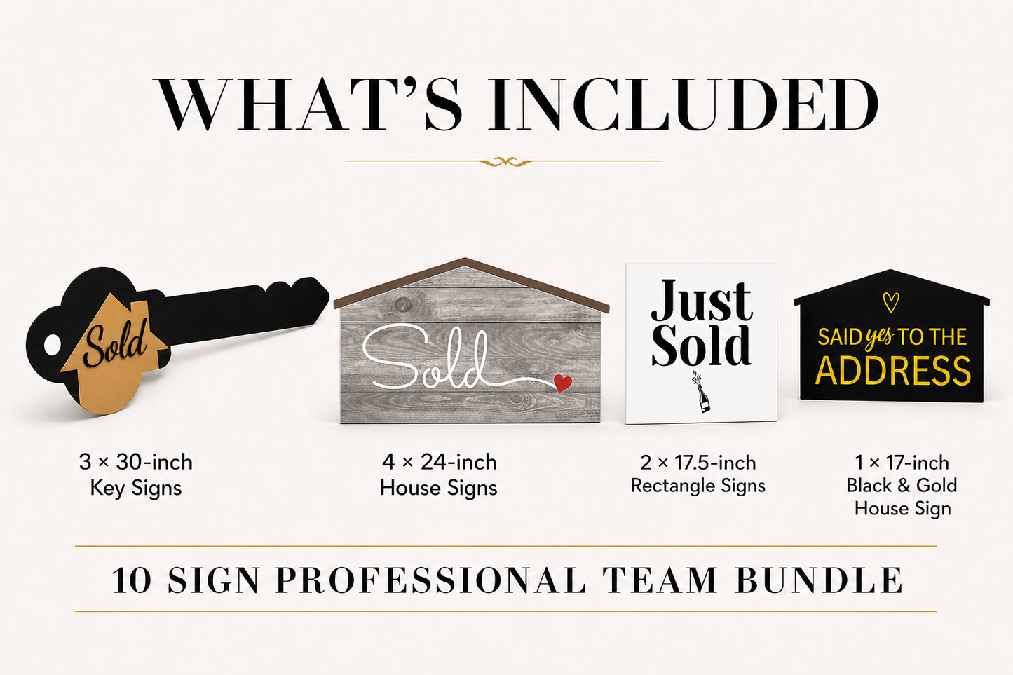 Professional Team Bundle – 10 Signature Sold Signs