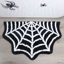 Load image into Gallery viewer, Spider Web Bath Mat Halloween Rug Gothic Spider Rug

