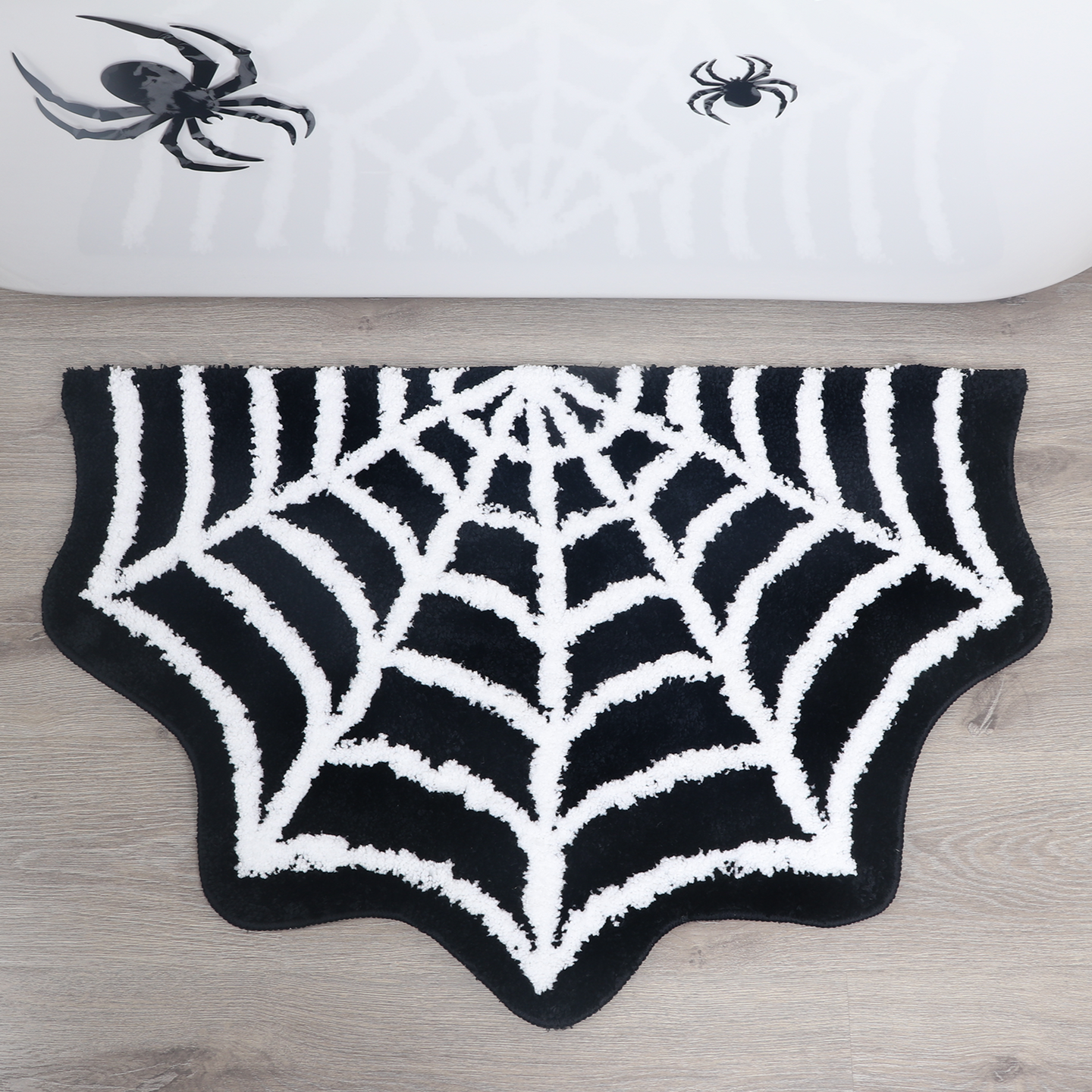 Spider Web Bath Mat Halloween Rug Gothic Spider Rug