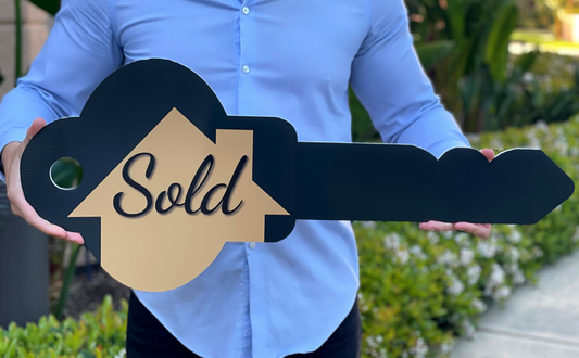 30" Sold Sign Key — Double-Sided Home Sweet Home — Real Estate Photo Prop