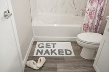 Load image into Gallery viewer, White Get Naked bathroom mat
