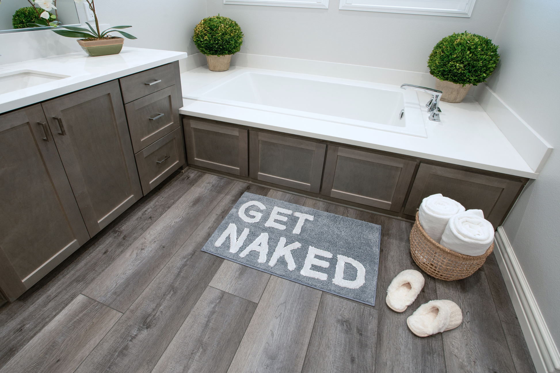 gray funny bathroom mats