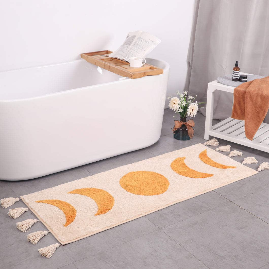 Boho bathroom mat runner