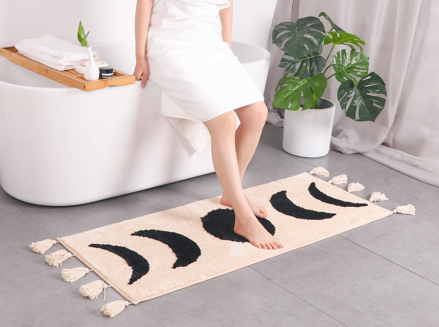 Moon Phase Boho Runner - Black Moons
