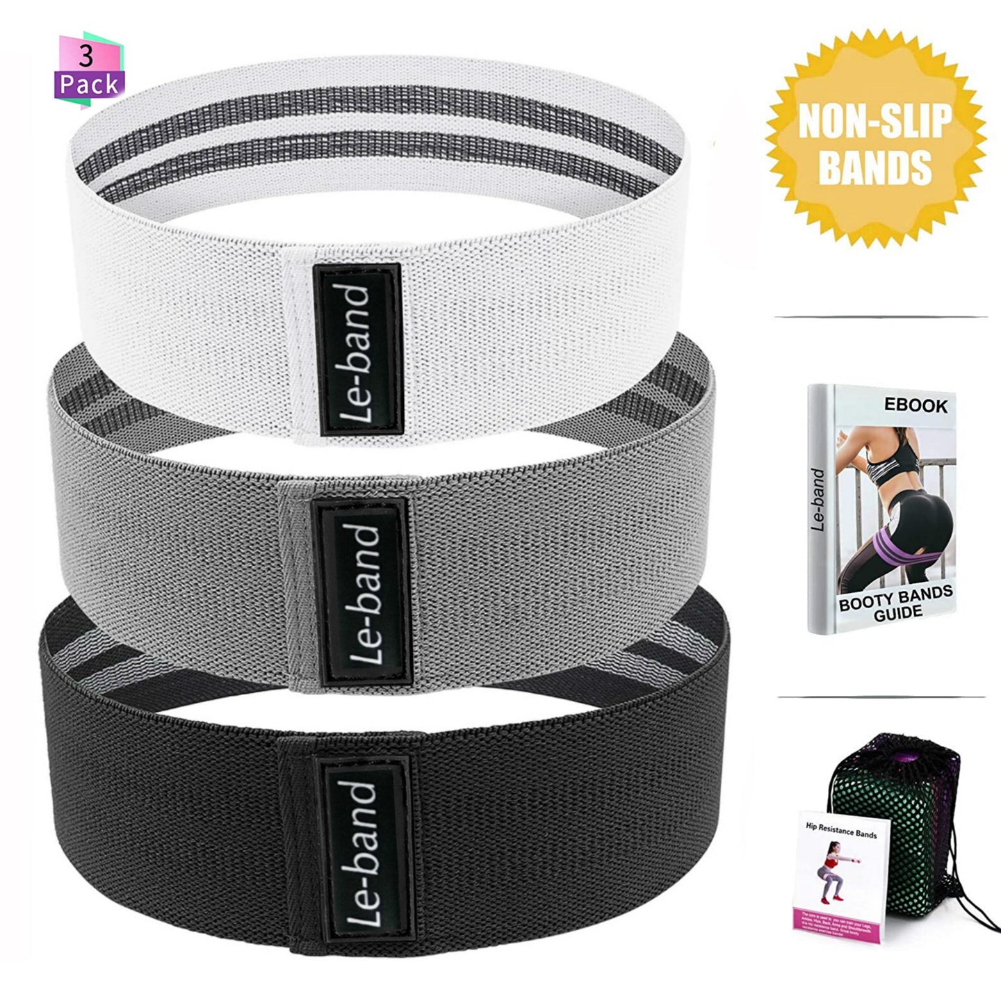 Resistance Bands Set of 3 in Gray