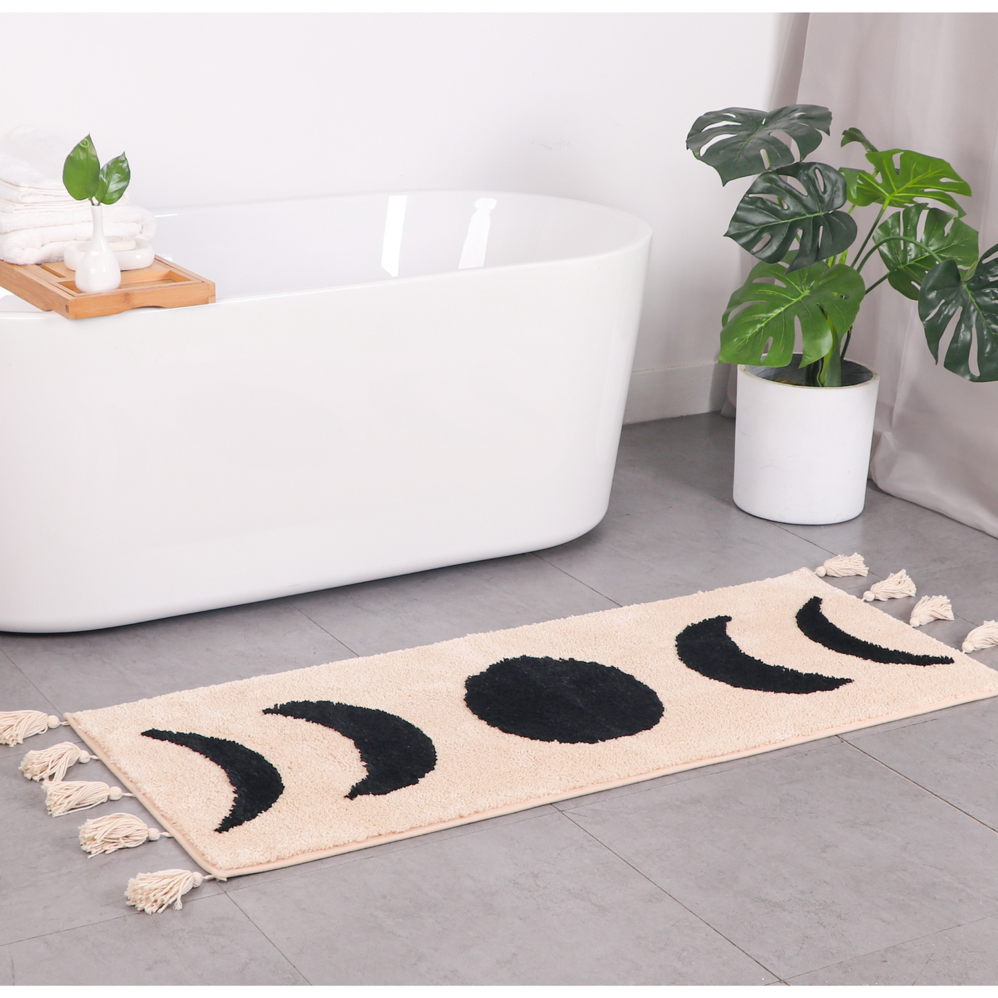Moon Phase Boho Runner - Black Moons