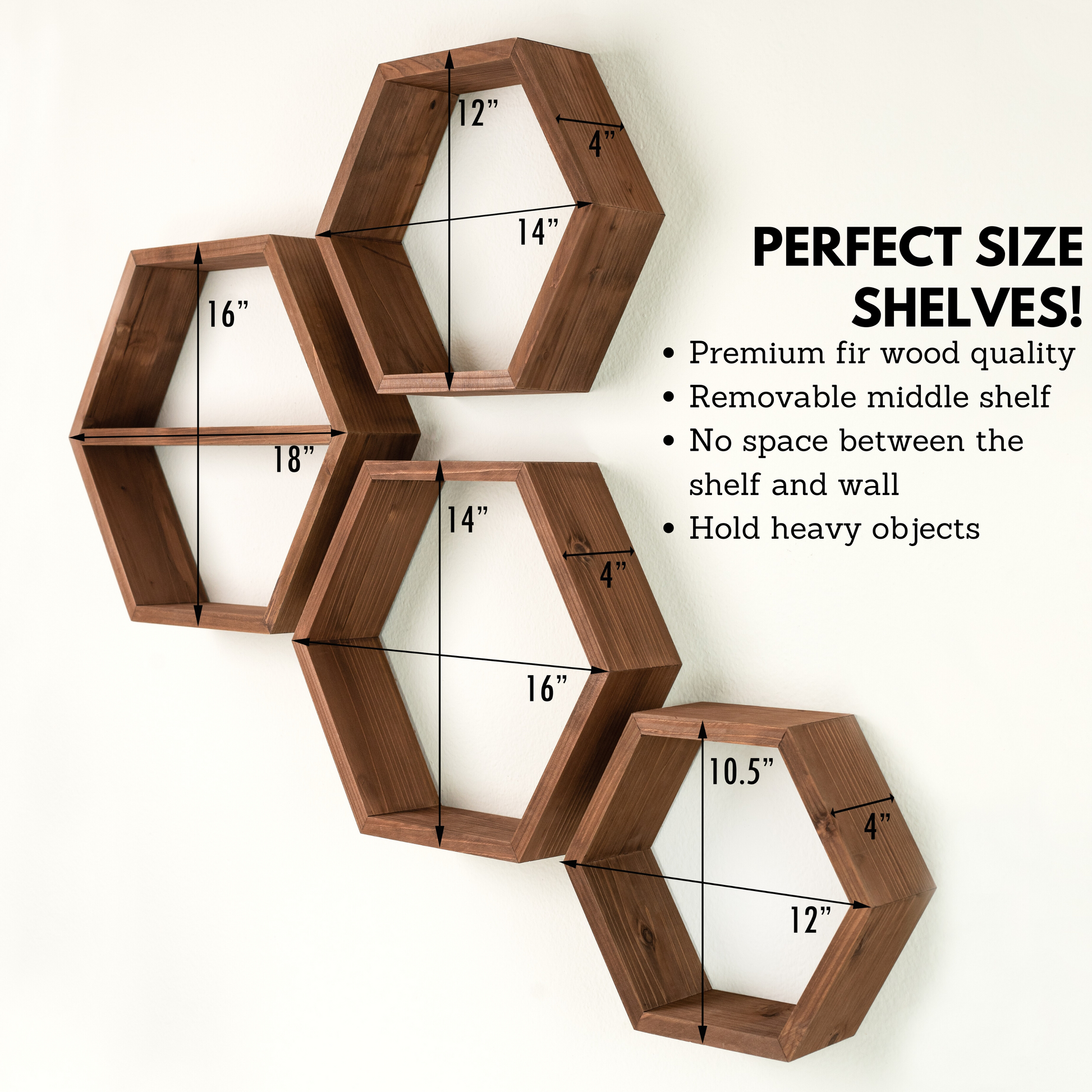hexagon wall shelves