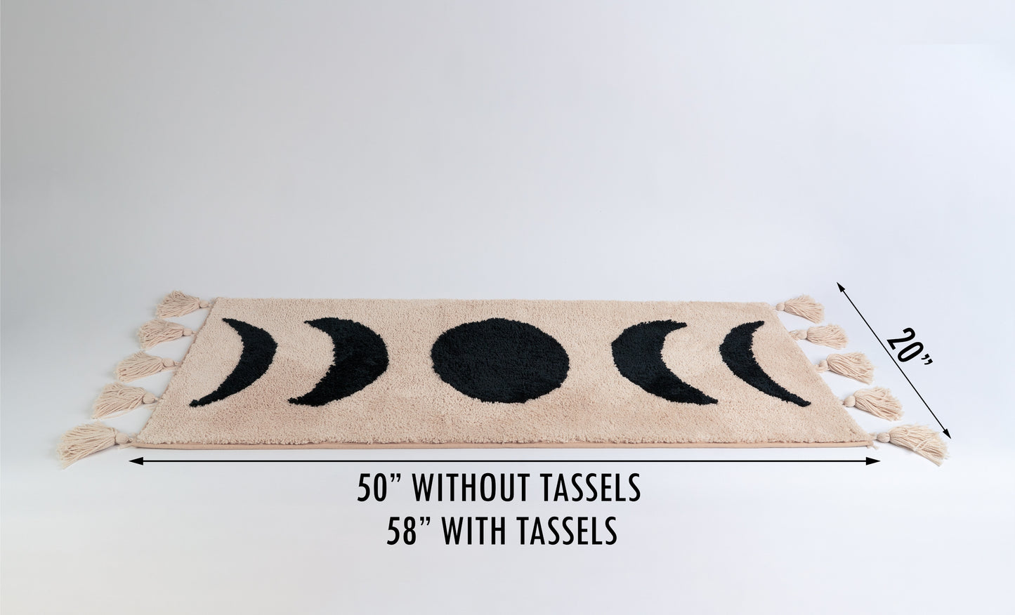 Moon Phase Boho Runner - Black Moons