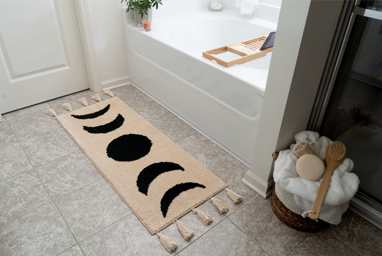 Moon Phase Boho Runner - Black Moons