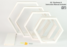 Load image into Gallery viewer, white hexagon shelves set
